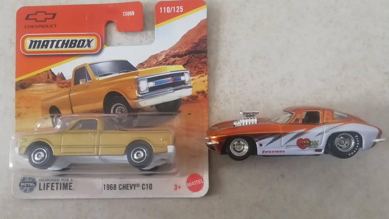 Bigtime Muscle Corvette stingray + Matchbox Chevy C10 = Muscle Drag custom Chevy C10 farm truck