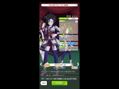 ウマ娘　アオハル杯　中距離2000m　エアシャカール