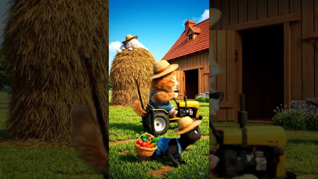 Funny Cat Farming #cat #catshorts #cats #farming #viral