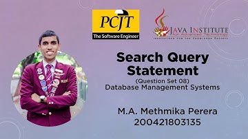 Search Query Statement MySQL | Question Set 08 | DBMS | Java Institute