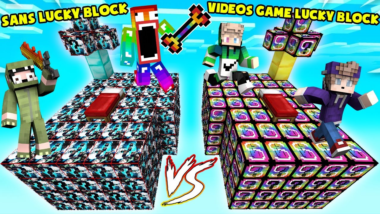 MINI GAME : SANS VS VIDEOS GAME LUCKY BLOCK BEDWARS ** T GAMING CÓ CHIẾC XƯƠNG CẦU VỒNG CỦA SANS ??