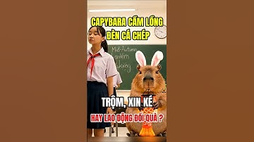 capybara cầm lồng đèn cá chép: Trộm, xin ké hay lao động đổi quà? 😊😊❤ 2/10 #capybara #giaitri #cute