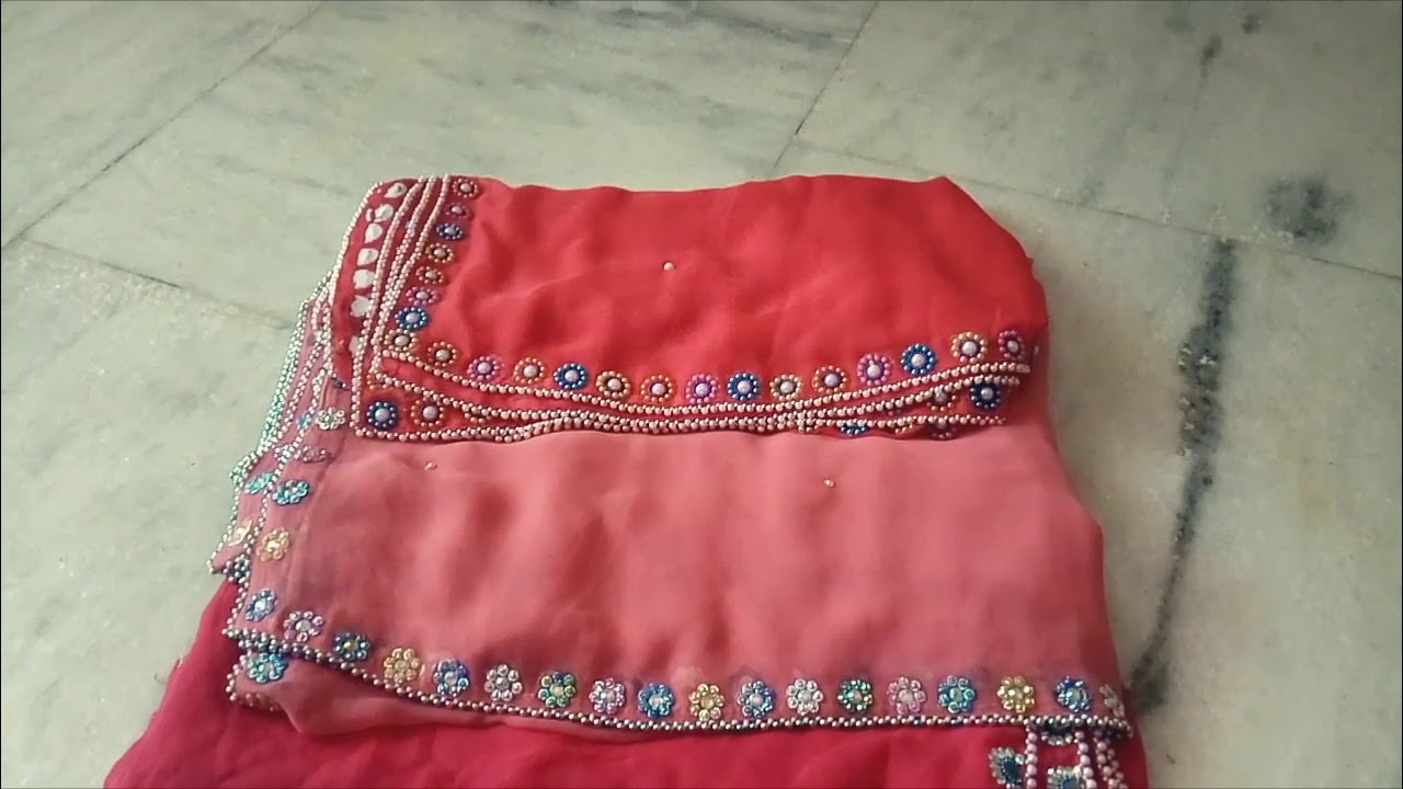 Latest Stone work for saree border or Rajasthani odhani YouTube