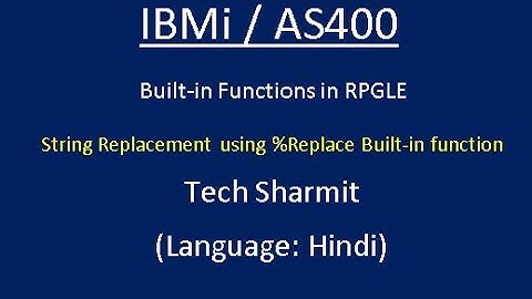 IBMi (AS400) - %Replace Builtin function in #RPGLE #IBMi #AS400
