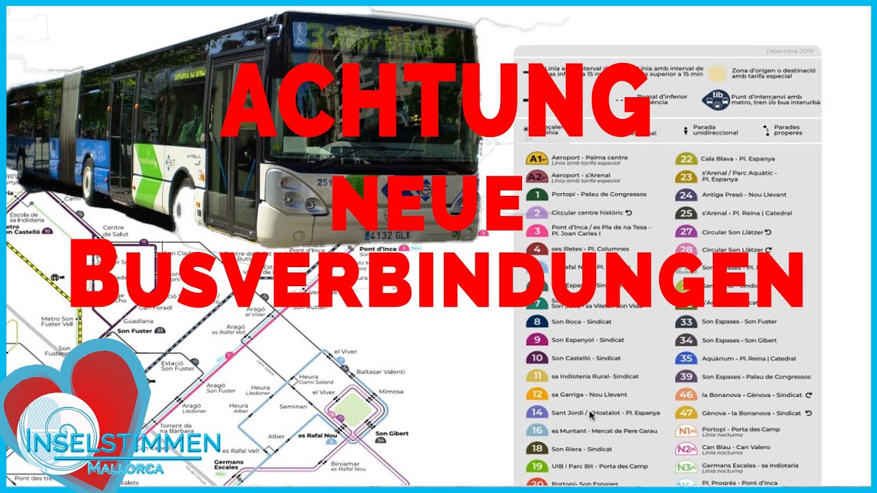 Busverbindung Von Cala Ratjada Nach Palma De Mallorca NEUE Buslinien zum Flughafen Palma 🚌 | Ein Mallorca Bus UPDATE - YouTube