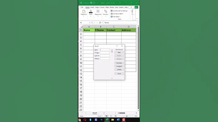 Efficient Data Entry in Excel Using Data Form (Alt + D + O Shortcut)