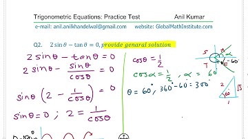 Trigonometric Equations GCSE A Level Practice Test with Different Domain - EDEXCEL - GCSE - SAT