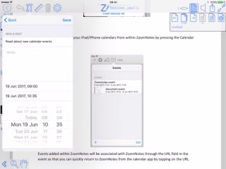 Calendar Events in ZoomNotes