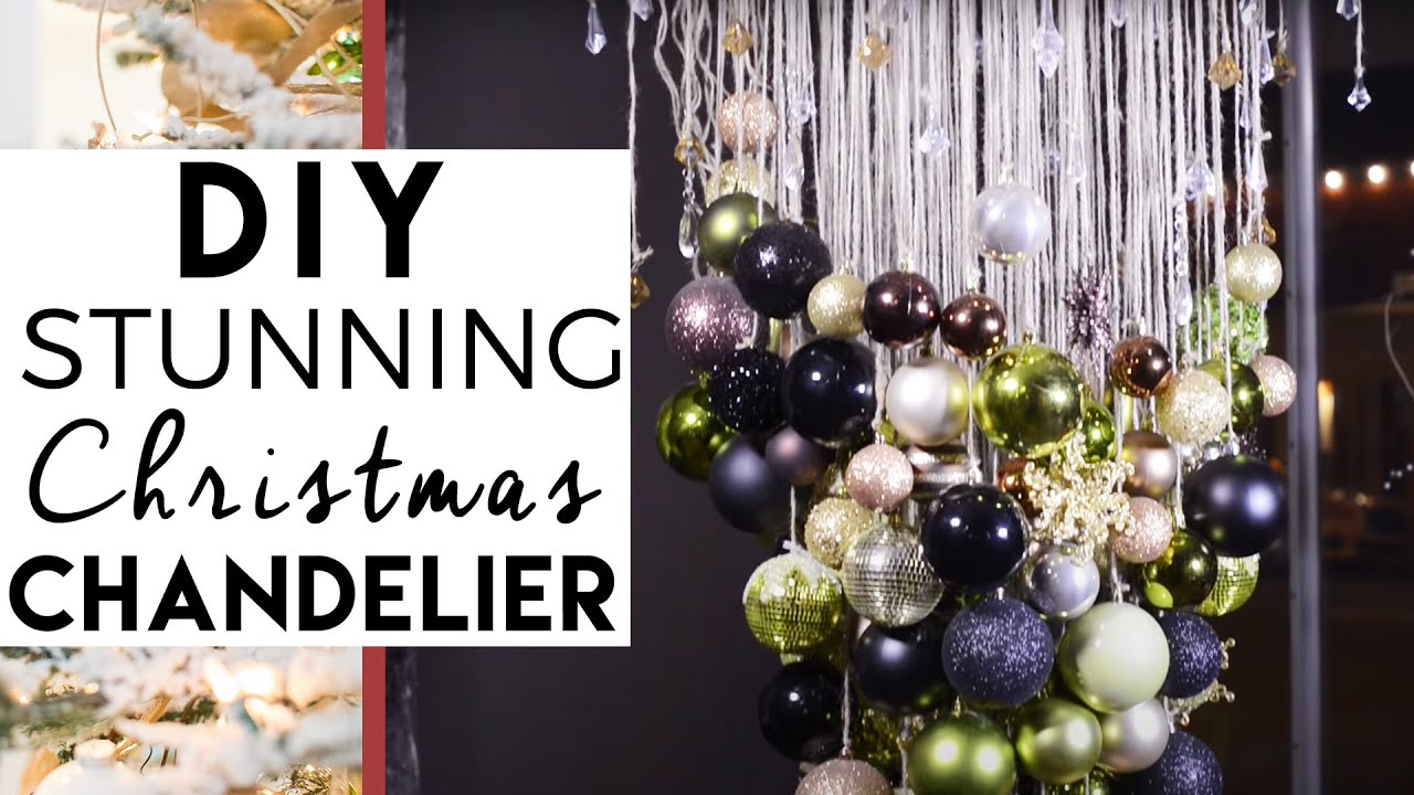 DIY Christmas Ball Chandelier | Christmas Decorations - YouTube