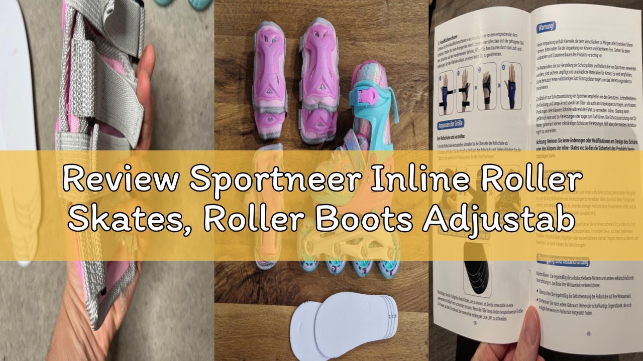 Review Sportneer Inline Roller Skates, Roller Boots Adjustable Size 2-7.5 with Illuminating Wheels R