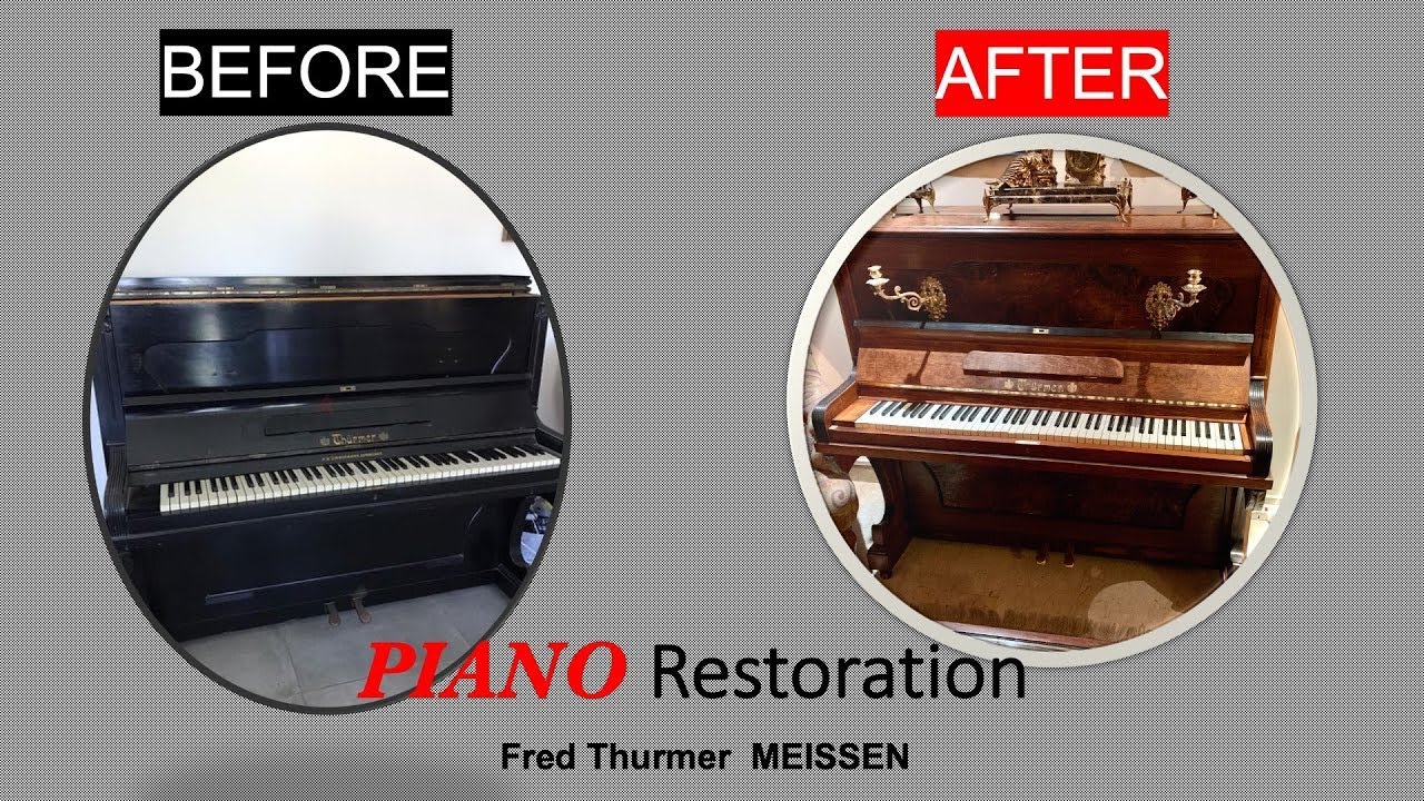1907 Piano Restoration Before & After Fred Thurmer Piano - YouTube