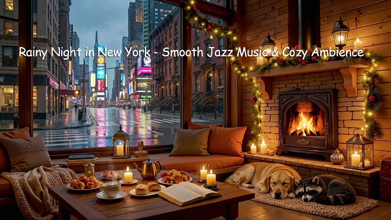 Rainy Night in New York | Smooth Jazz Music & Cozy Ambience for Relaxing, Work