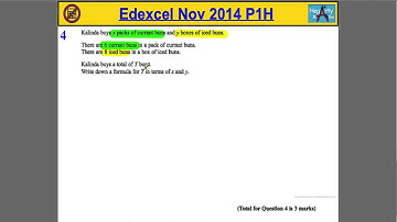 Edexcel Maths P1 Nov 2014 Higher Q4