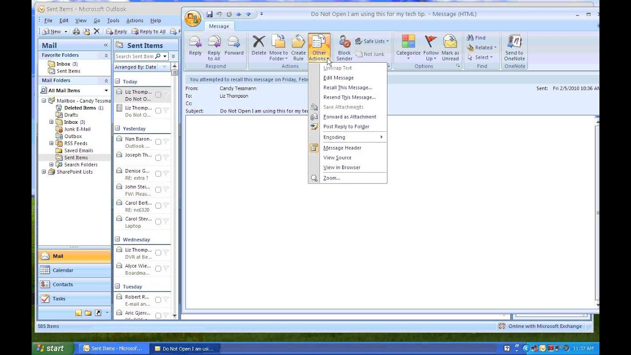 Recall Message - YouTube