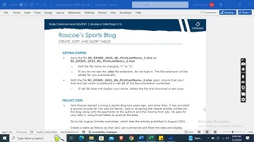 Excel Module 6 SAM Project 1b | Roscoe’s Sports Blog | Shelly Cashman Excel 365/2021