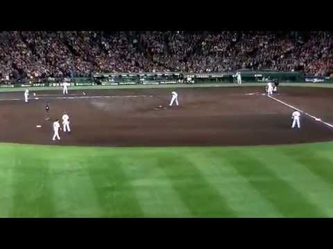 阪神チャンス・地鳴りがひびく甲子園ライトスタンドからの応援は２分５０秒ぐらいから！！2015/4/17甲子園　阪神ＶＳ巨人
