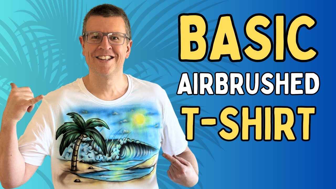 Airbrushing A Basic Beach Scene On A Tshirt YouTube