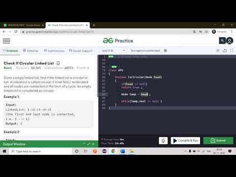 CHECK IF CIRCULAR LINKEDLIST