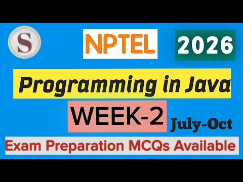 NPTEL Programming in Java Week 2 Assignment Answers 2026 | Quiz Solution | July–Oct | #SKumarEdu