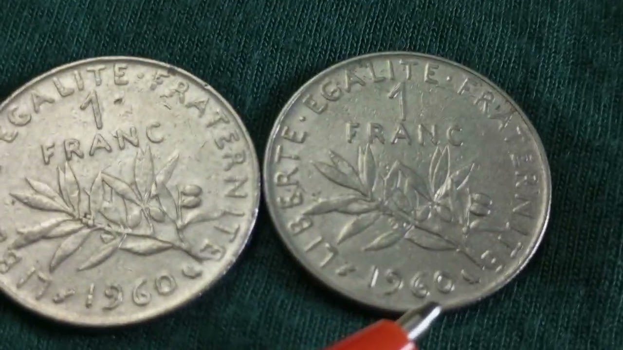   الواحد فرانك فرنسي ١٩٦٠ خطأ الصفر الكبيرنادر جدا 