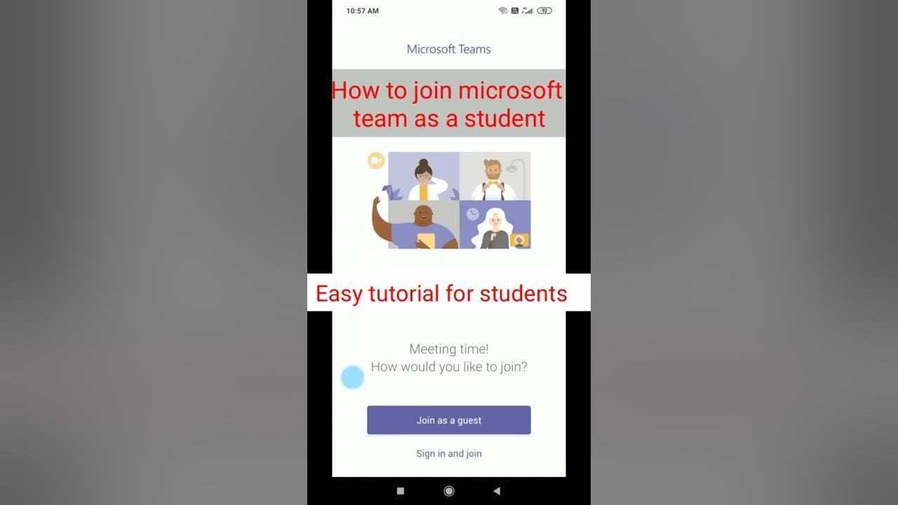 How to join microsoft team as a guest student without sign in or