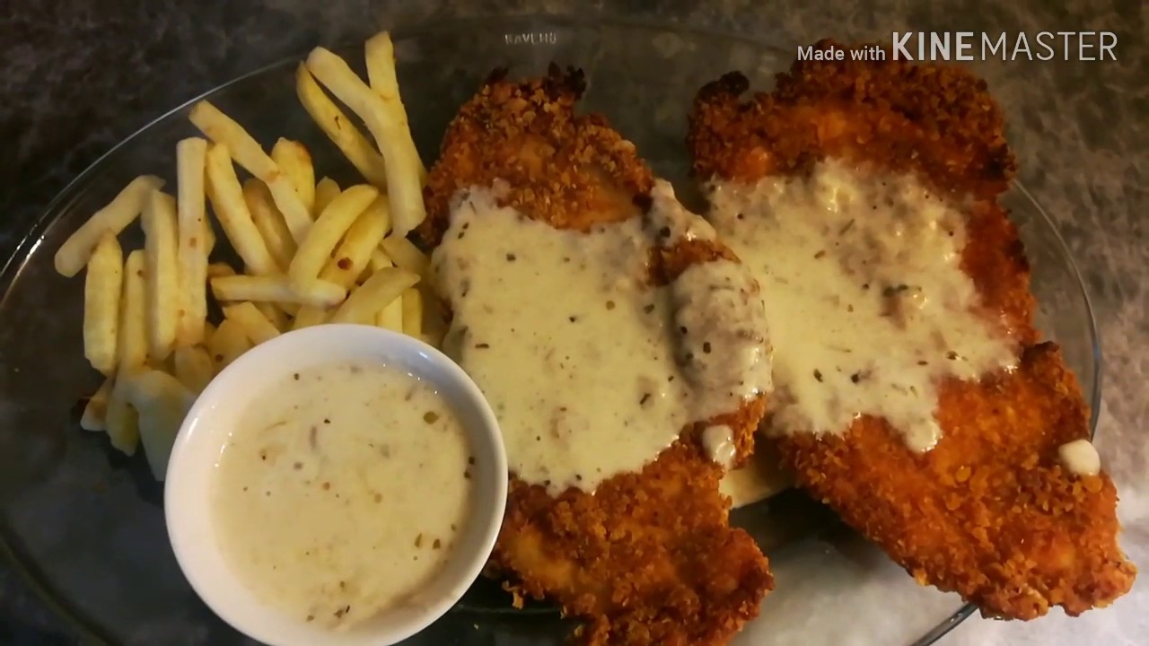 Crispy chicken steaks with white sauce Vlog Vlogger Bird YouTube