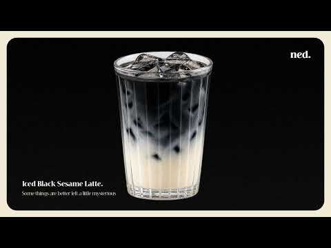 iced black sesame latte.