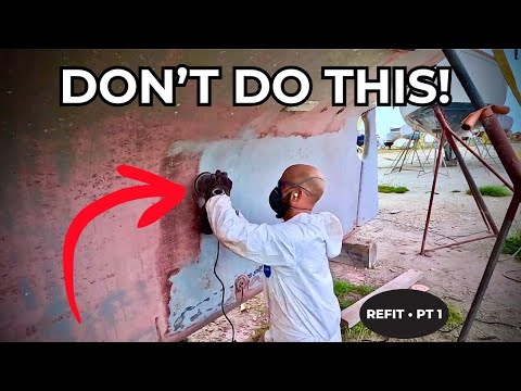 كيف قمت بصنفرة قاع قاربي الشراعي بطول 35 قدم ا فيديو بتقنية التصوير الزمني نصائح 