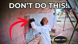 How I Sanded the Bottom of My 35ft Sailboat | Timelapse + Tips