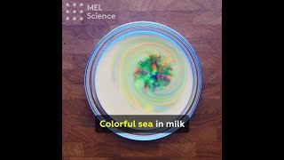 Colorful sea in milk