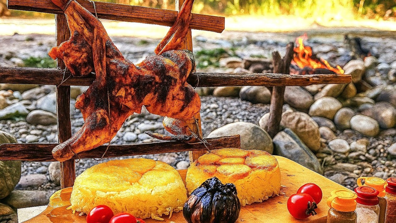 We Hung the Chicken Like a Warrior! | Nature Cooking Gone Wild 🐔🍗Relaxing Cooking 