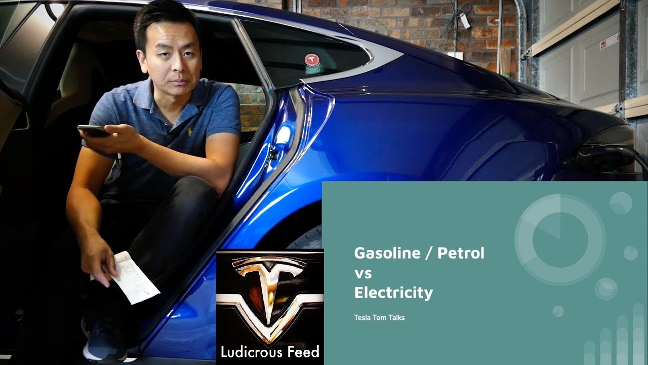 elon gold Gasoline/Petrol vs Electricity - Real World Example