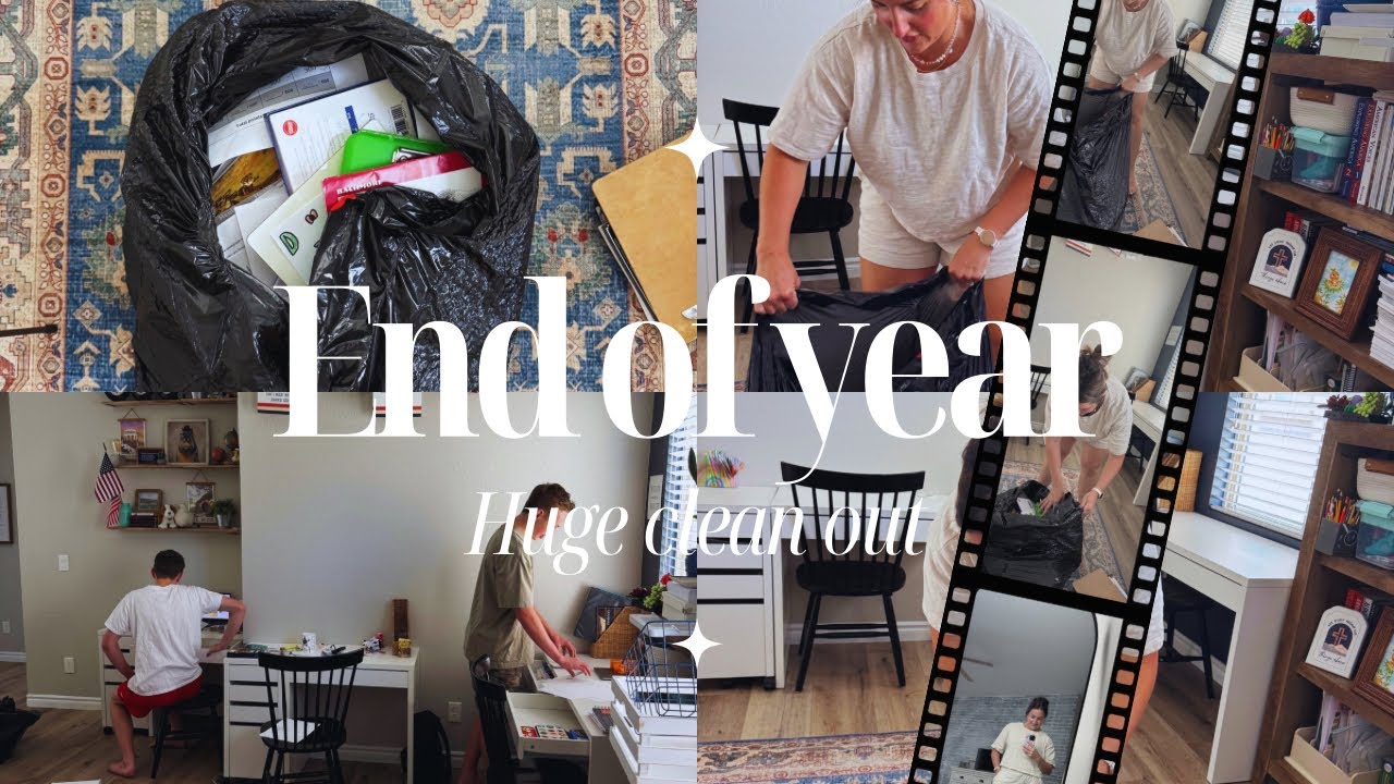 HUGE ✨ END OF THE HOMESCHOOL YEAR CLEAN OUT||CLEANING MOTIVATION 🧹🧼