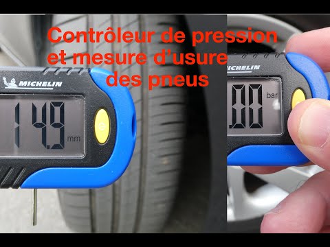 Manomètre Digital MICHELIN - Contrôleur Pression Pneus Avec Mesure Usure - Précision 0,05 Bar
