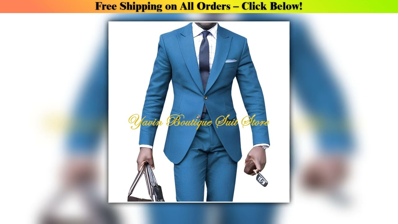 Formal Men's Suit Slim Fit Blazer Pants 2 Piece Set Wedding Groom Tuxedo Party Dress Business Men