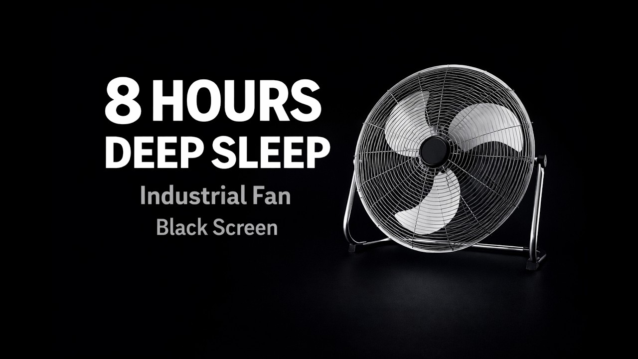 Industrial Fan White Noise | 8 Hours for Deep Sleep & Focus | Black Screen