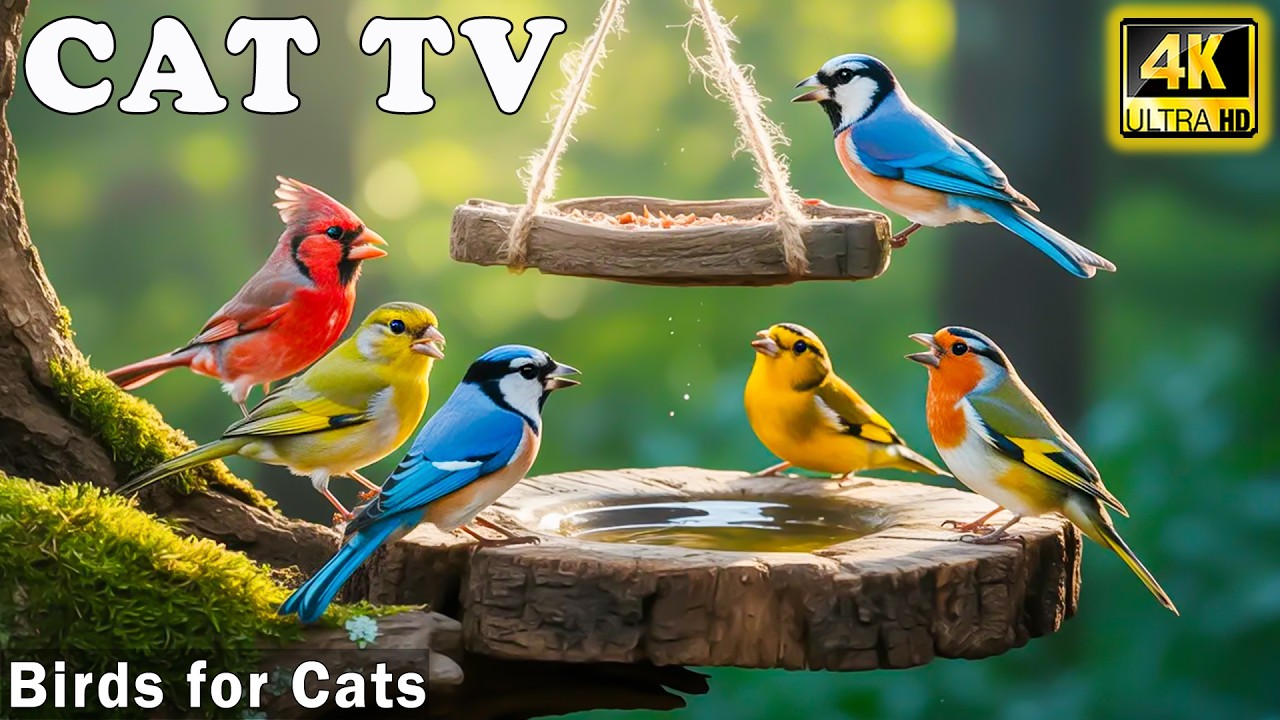 Birds Video for Cats to Watch－Lively Garden Birds & Gentle Nature Sounds to Calm Cats | CAT TV