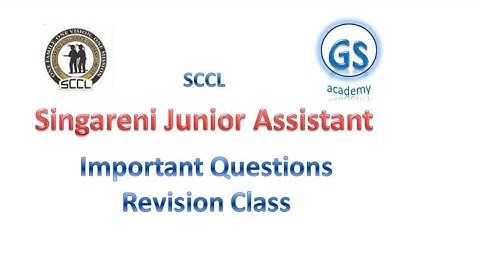 Singareni Junior Assistant Exam 2022|Revision 4