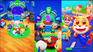 My Talking Hank Vs Talking Tom Hero Dash Vs Talking Tom Gold Run iOS Android gameplay walkthrough