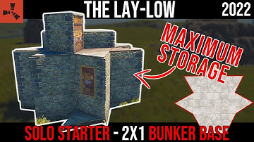 The Lay-Low - Simple & Secure 2x1 Solo Bunker Base with Maximum storage | RUST Base Design (2022)