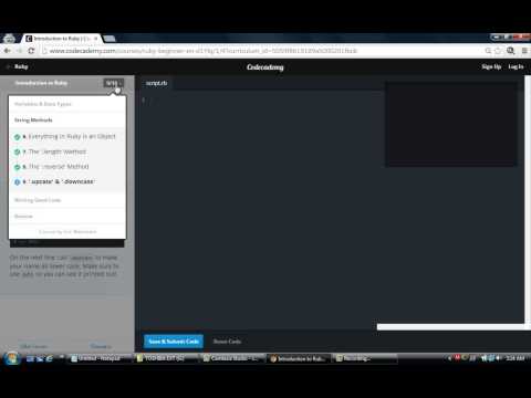 Codecademy: Ruby Lessons- 2- String Methods