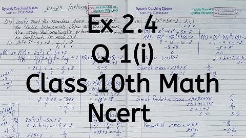 Ex 2.4 | Q 1 (i) | Chapter 2 | Polynomials | Class 10 Math | Ncert