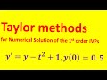 Taylor methods (of Higher Order) for Numerical solution of IVPs part -1 (in Urdu/Hindi (اردو میں) )