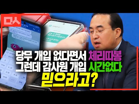 당무 개입 안한다면서 <strong>체리따봉</strong>, 그런데 감사원 개입 &amp;#39;시간없다&amp;#39; 믿으라고?
