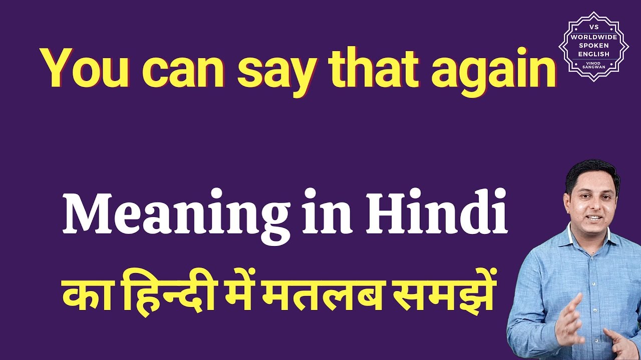 You Can Say That Meaning In Hindi