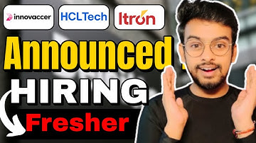 Innovacer, HCLTECH, Itron Biggest Hiring Announced ! OFF Campus Drive For 2025, 2024, 2023 Batch