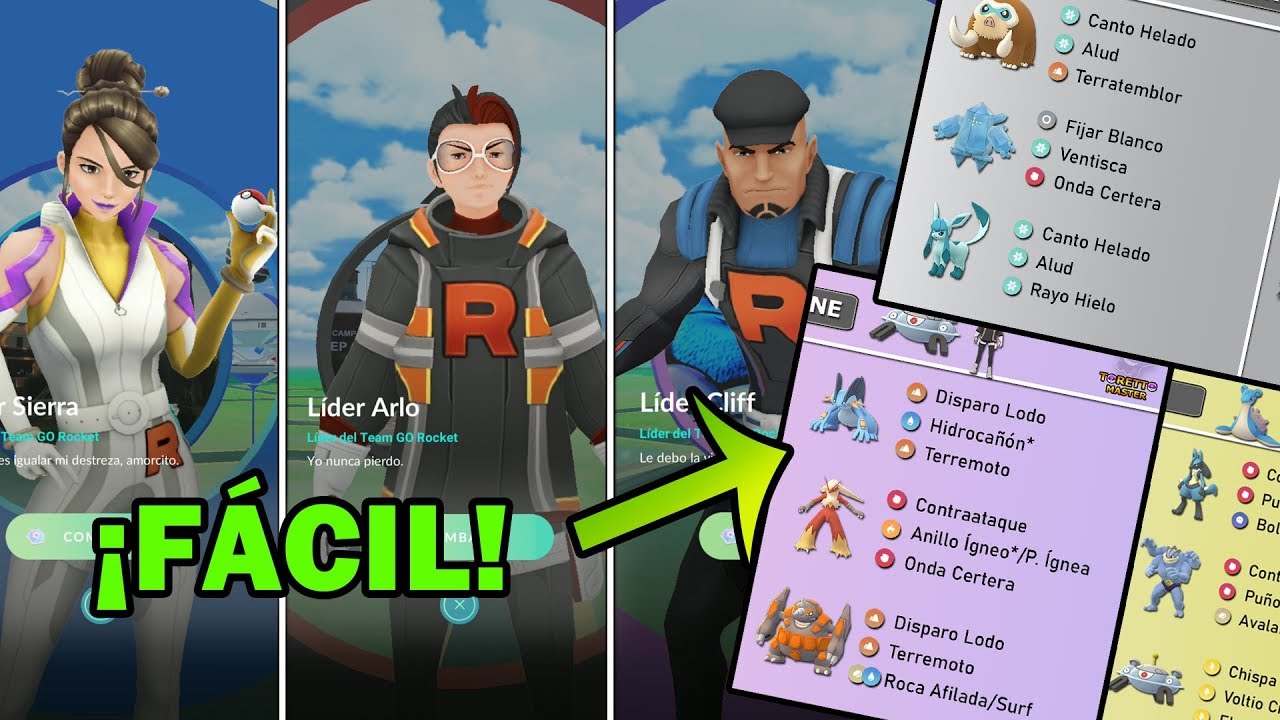 Pokémon GO - Como Derrotar os Líderes Arlo, Cliff e Sierra