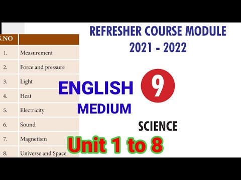 9th Science English medium Refresher course 1-8