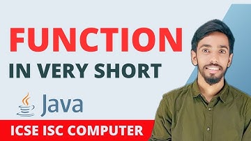 Function in short Computer Class 10 ICSE ISC Java Programming