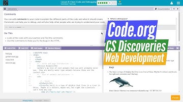 Clean Code and Debugging HTML - Lesson 8.6 Code.org Web Development C.S. Discoveries